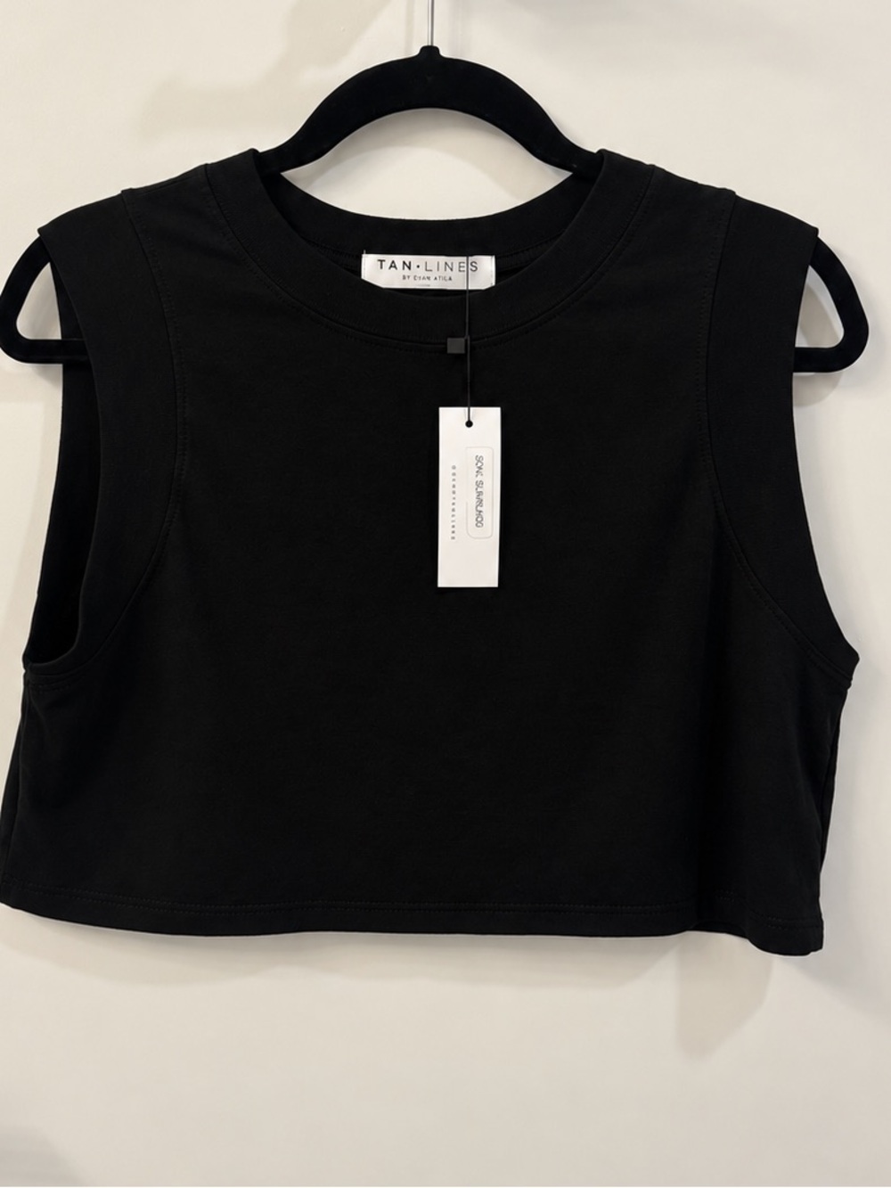 Tan + Lines by Sivan Ayla Summerland Tank Black Size Medium New with Tags